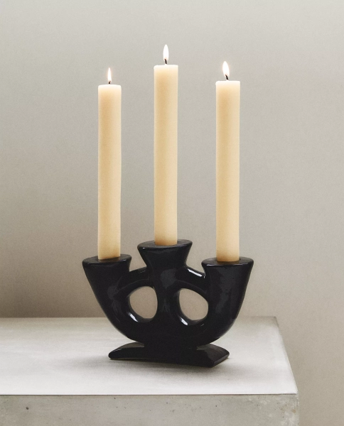 TRIPLE CERAMIC CANDELABRA X COLLAGERIE