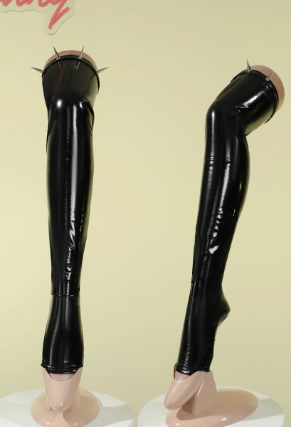 Bas de Cuisse de Style Gothique avec Décoration de Rivets Bas de Cuisse Brillants