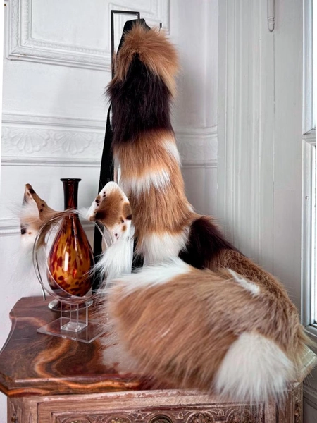 Cappuccino Calico Cat Ears and Tail