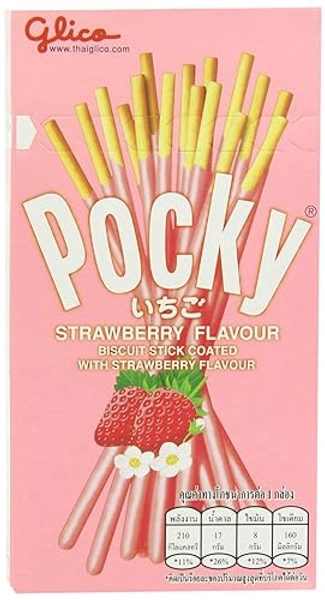 Pocky Strawberry Flavour Biscuits Stick 45 g (Pack of 6)