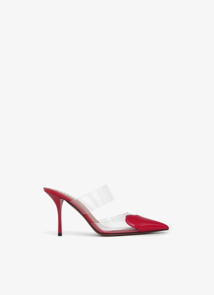 MULES LE CŒUR EN CUIR VERNI ROUGE LAQUÉ