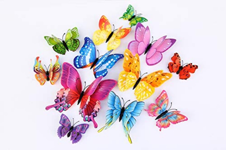 120pcs 3D Colorful Butterfly Decor with Magnets