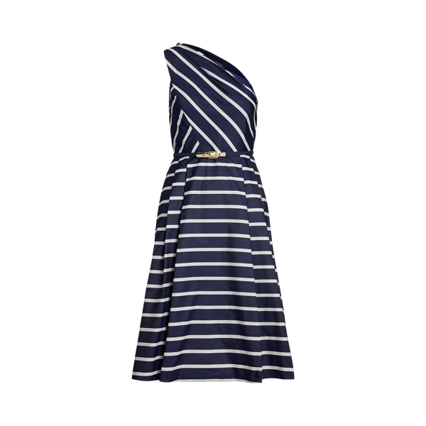 Striped Belted Taffeta Cocktail Dress | Ralph LaurenĀ® Australia