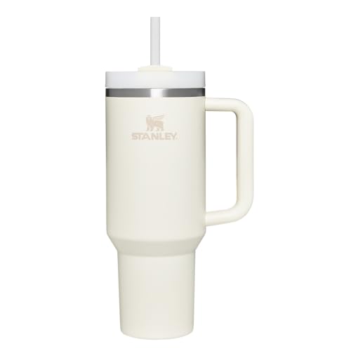 Stanley Quencher H2.0 FlowState Trinkflasche mit Strohhalm 1.2L - Thermobecher Kühlt 11 Stunden - 48 Stunden Eisgekühlt - Spülmaschinenfest - Thermosflasche BPA Frei - Kaffeebecher To Go - Cream - Cream Tonal