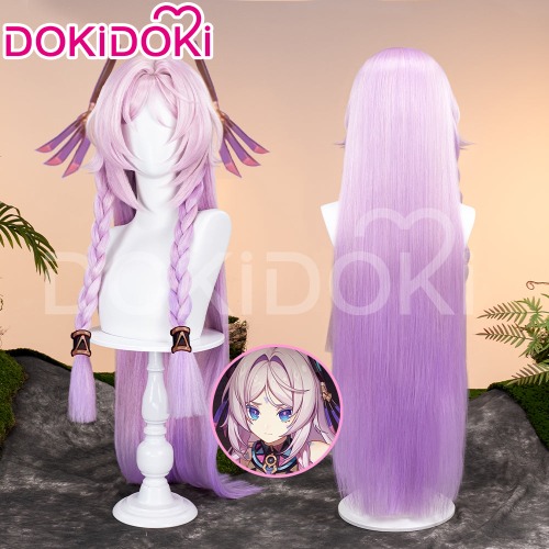 DokiDoki Game Genshin Impact Citlali Cosplay Wig Long Straight Double Braids Pink Purple Gradient Hair | Wig Only-Order Processing Time Refer to Description Page