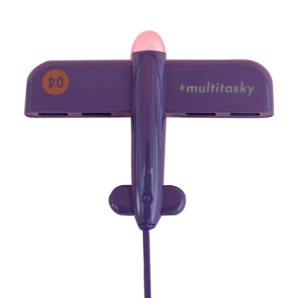 Flyport Cute Plane-Shaped USB Hub 4 in 1 by Multitasky - Navy Blue