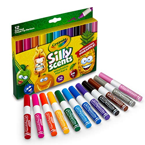 Crayola Silly Scents Scented Markers, Washable Markers, 12 Count, Gift for Kids - 12 Count (Pack of 1) - Silly Scents Markers