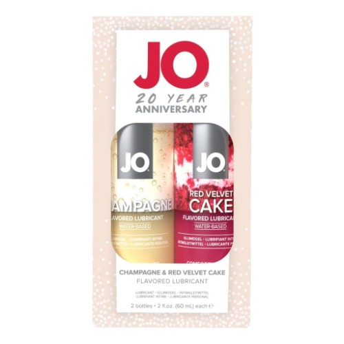 20th Anniversary Champagne/Red Velvet Cake Flavored Water-Based Lubricant Set