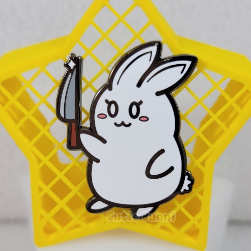 Stabby Bunny Enamel Pin