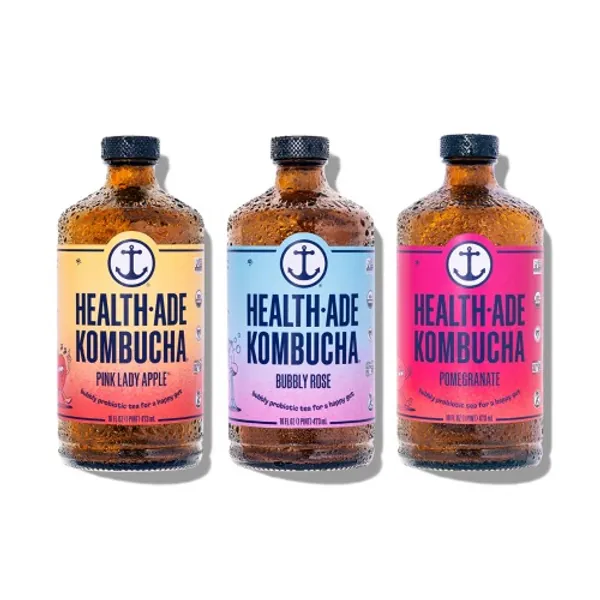 Health-Ade Kombucha Tea Organic Drink, Fermented Tea with Living Probiotics, Detoxifying Acids, Supports Gut Health, Non-GMO, Vegan, Gluten Free, 12 Pack (16 Fl Oz Bottles), Fan Favorite Variety Pack - Fan Favorite Variety Pack