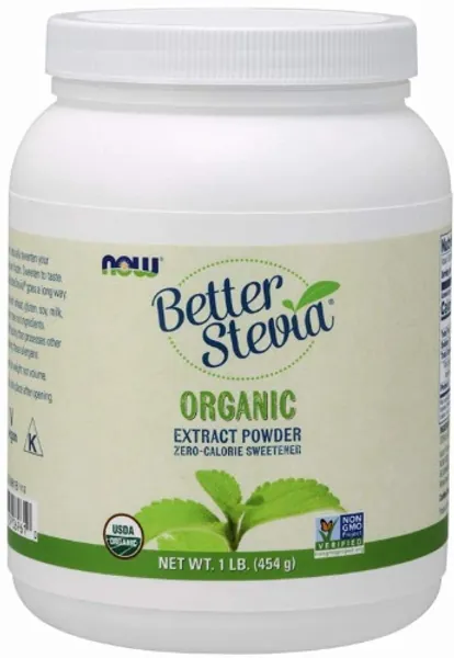 NOW Foods, Certified Organic Better Stevia, Extract Powder, Zero-Calorie Sweetener, Certified Non-GMO, 1-Pound - 1 Pound (Pack of 1)