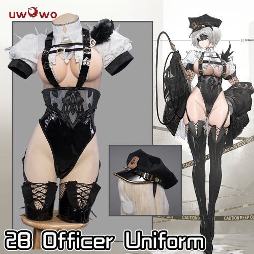 【In Stock】Uwowo Nier: Automata 2B Officer Uniform Sexy Fanart Cosplay Costume - 【In Stock】Set A (Costume+Hat） M