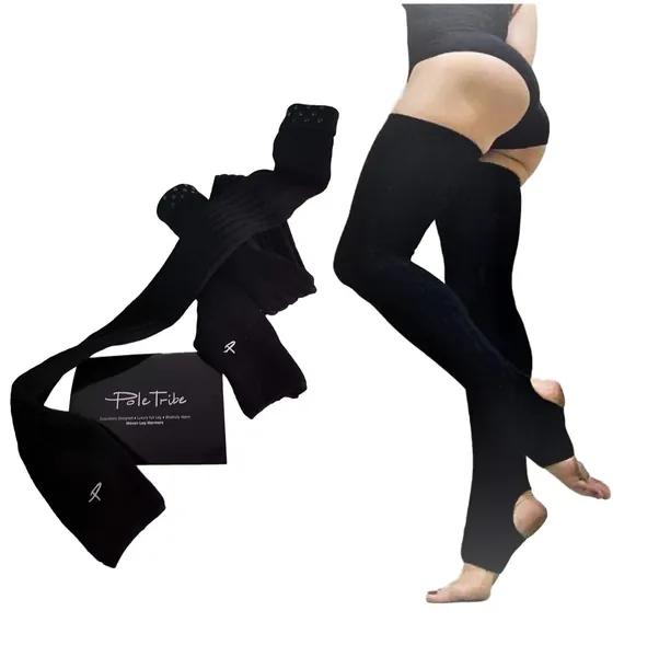Pole Tribe Thigh High Leg Warmers for Women - Added Silicon Grip