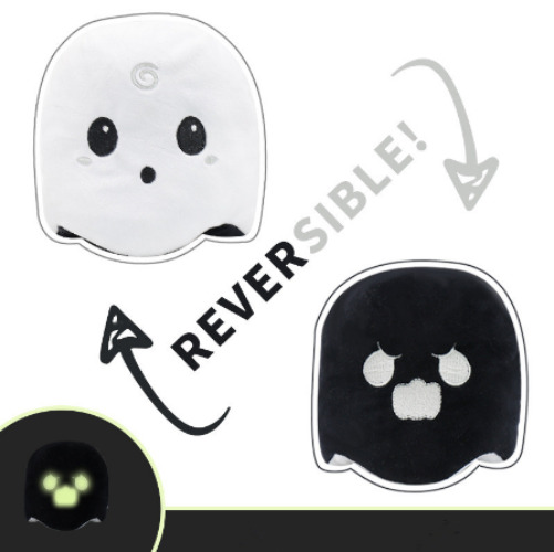 Luminous Reversible Ghost Plush Pillow. - A
