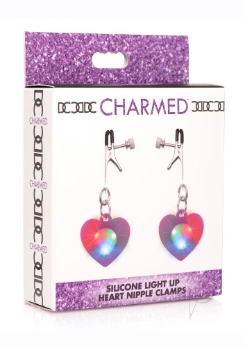 Charmed Light-Up Heart Nip Clamps Purple