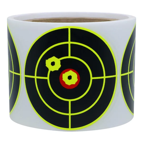 HYBSK Target Pasters 3 Inch Round Adhesive Shooting Targets - Splatter Reactive Targets - Fluorescent Yellow and Black (Fluorescent Yellow+Black) - Fluorescent Yellow+Black