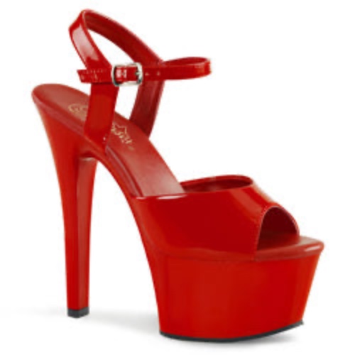 Pleaser Heels: Aspire-609 | Red/Red / 8