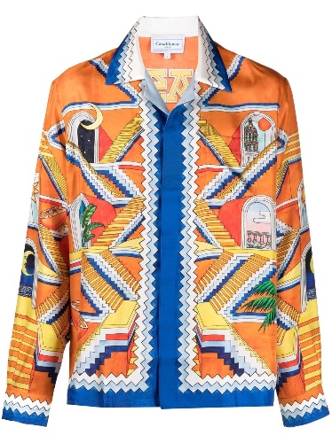 chemise imprimée Escalier Infinite en soie