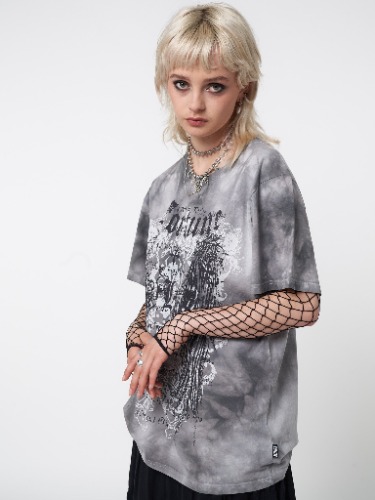 Fortune Wings Grey Tie Dye T-Shirt | L / Grey