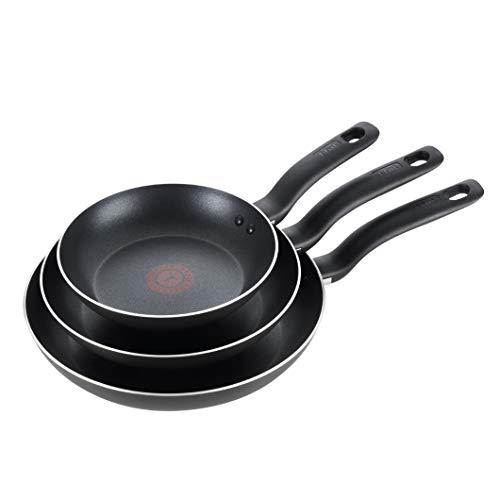 T-fal Specialty Nonstick Fry Pan Set 3 Piece, 8, 9.5, 11 Inch Oven Safe 350F Cookware, Pots and Pans, Dishwasher Safe Black - Nonstick - 3-Piece