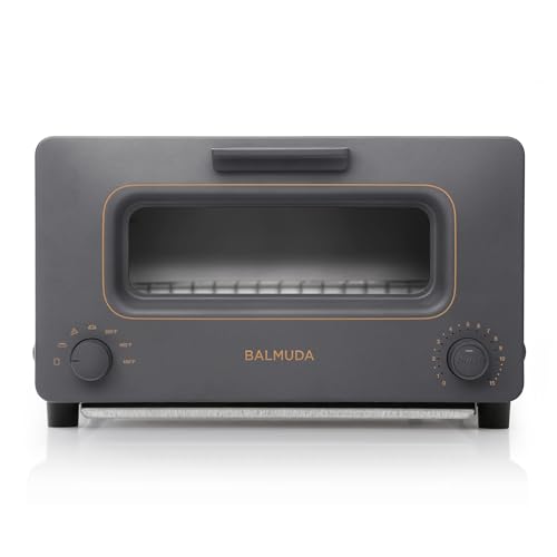 BALMUDA The Toaster | Steam Oven Toaster | 5 Cooking Modes - Sandwich Bread, Artisan Bread, Pizza, Pastry, Oven | Compact Design | Baking Pan | K01M-CG | Charcoal Gray | US Version - Charcoal Gray