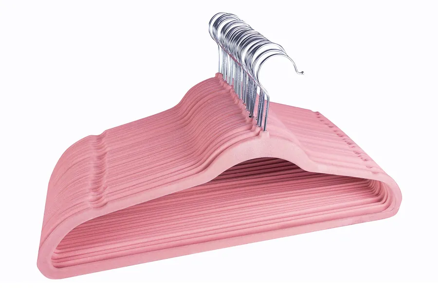 Premium 60 Velvet Hangers Durable Slim Non-Slip Velvet Hangers - 360 Degree rotatable Hook Velvet Clothes Hangers Space Saving Ultra Thin Hangers for Coats, Pants, Suit, Jacket(60, Pink)