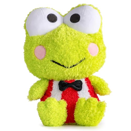 Hello Kitty Keroppi Fuzzy Plush Pillow Buddy - Super Soft Stuffed Pillow - 14 inches - Green - Keroppi