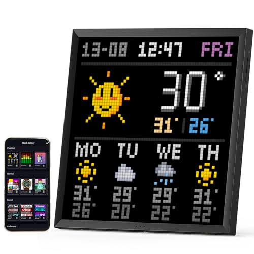 Divoom Pixoo-64 - WiFi Pixel Cloud Digital Frame with APP Control,64 X 64 LED Panel Display Frame for Gaming Room Decoration/Social Media Fans Counter