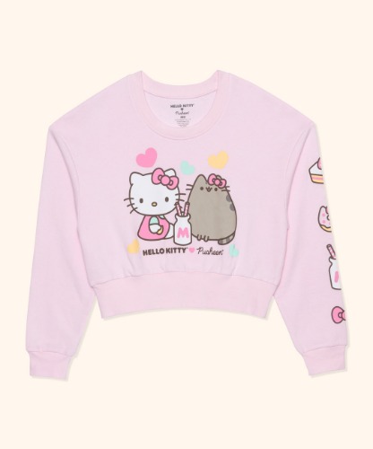 Hello Kitty® x Pusheen® Ladies Cropped Sweatshirt | Medium