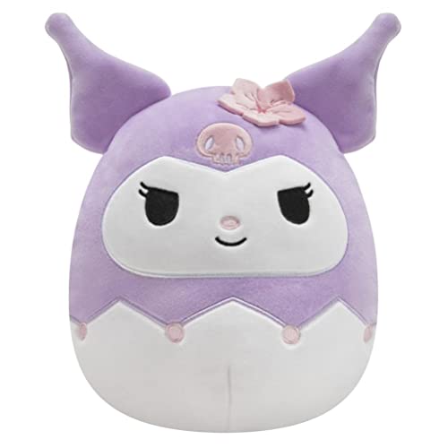 Squishmallows Official Kellytoy Sanrio Squad Squishy Stuffed Plush Toy Animal (8 Inch, Kuromi (Purple Hood))