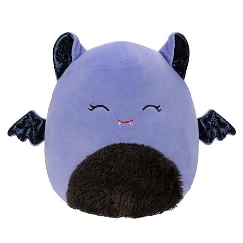 Squishmallows SQHW00579 7.5-Inch Joldy The Purple Bat with Closed Eyes-Small-Sized Ultrasoft Official Jazwares Plush