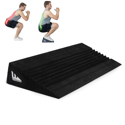 SquatWedgiez Wide 20 Degree Slant Board for Strengthening VMO, Stretching & Rehabilitation, Squat Perfect for Knees Over Toes Training - Ideal for Physical Therapy, Yoga & Fitness. Free 30 Day Program