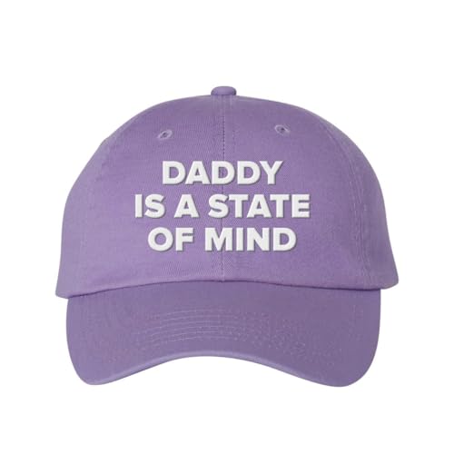 TeesAndTankYou Daddy is a State of Mind Embroidered Baseball Cap Adjustable Cotton Dad Hat - Lavender