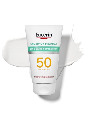Eucerin Sun Sensitive Mineral Sunscreen Lotion SPF 50 With Zinc Oxide Protection, 4 Fl Oz Tube - 