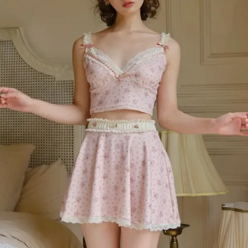 Pastel Pink 2-Piece Set Top/Skirt