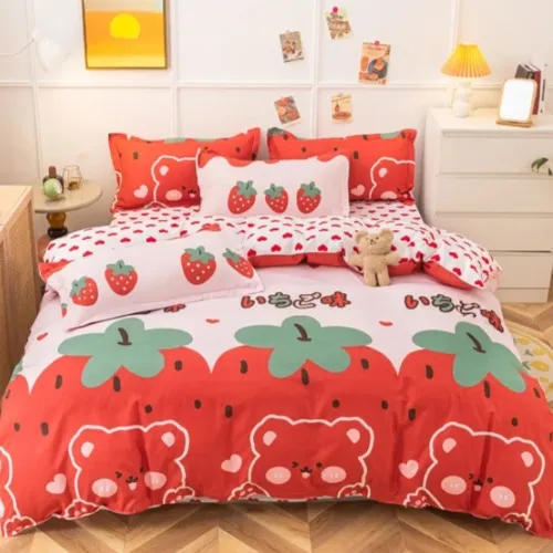 Strawberry Bear Bedsheet Set
