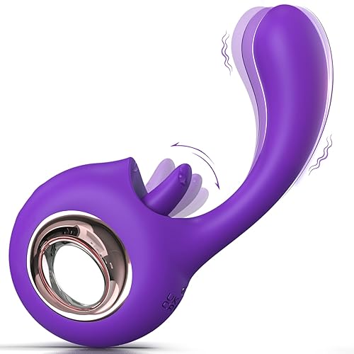 Adult Toys, 2 in 1 Clitoral Licking Tongue Vibrator, Rechargeable & Waterproof Sex Toys 9 Licking Modes & 9 Clitoral Stimulator Sex Toy for Women and Couples Game - Bluepurple