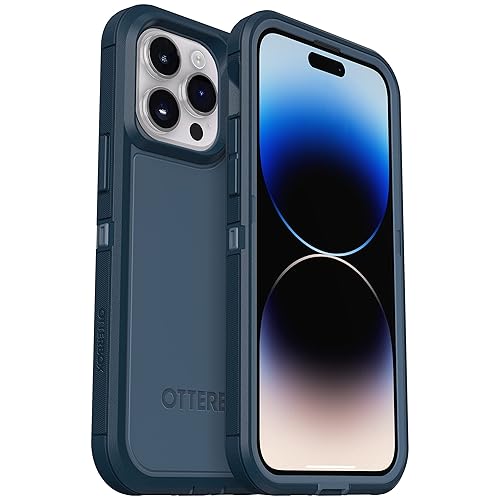 OtterBox iPhone 14 Pro (ONLY) Defender Series XT Case - Open Ocean (Blue), screenless, Rugged, Snaps to MagSafe, Lanyard Attachment - Blue - Case Only
