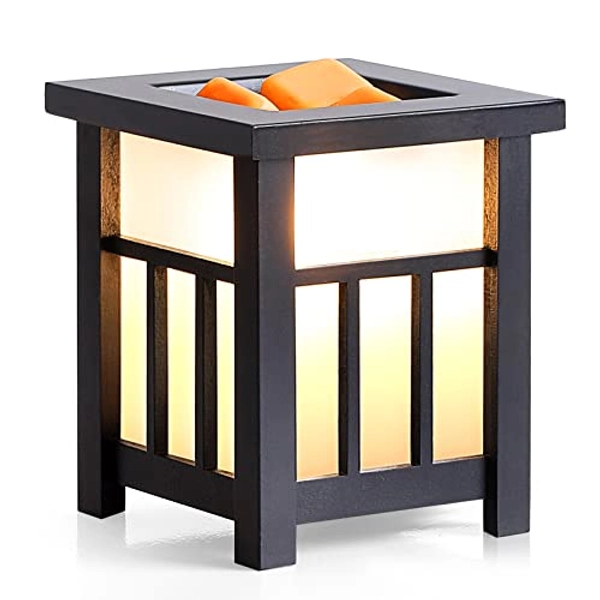 YUWENUS Electric Wax Melt Warmer, Wood Wax Warmer for Scented Wax Burner for Office, Home, Bedroom, SPA, (Black)