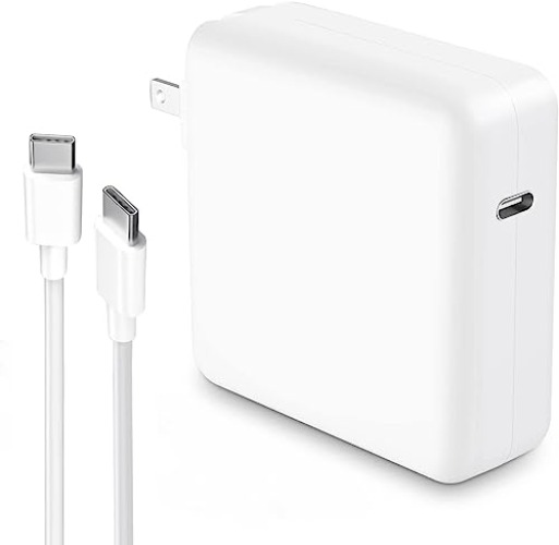 Mac Book Pro Charger, 61W/67W USB C Charger Power Adapter for MacBook Pro/Air 13/14 Inch, for MacBook 12 Inch, Included USB-C to USB-C Charge Cable (6.6ft/2m) - 67W-White