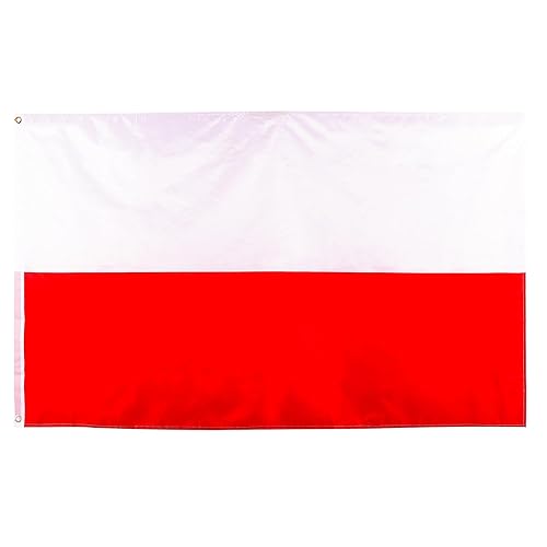 5x3ft Large Poland Flag Polska Flag for Olympics 2024 Decorations, Big Poland Flag for Olympic Games 2024 Football Sports Events Celebration Parade Bar Garden Outdoor Party Decorations - Poland