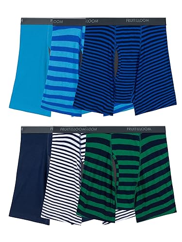 Fruit of the Loom Herren Coolzone Boxershorts, Retroshorts (7er Pack) - XL - 6 Pack - Stripe/Solid