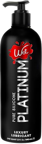 Wet Platinum Silicone-Based Personal Lubricant | Ultra Smooth, Super Slick, Hypoallergenic, Long-Lasting Performance, Waterproof Formula| Lube for Men, Women & Couples, 32 fl oz - Silicone-Based - 32 Fl Oz (Pack of 1)
