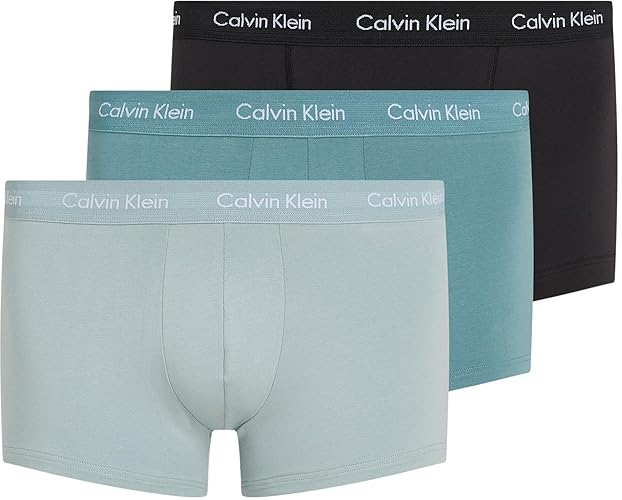 Calvin Klein Herren 3er Pack Boxershorts Low Rise Trunks Unterwäsche - XL - Mehrfarbig (Black, Shade, Slate Turquoise)