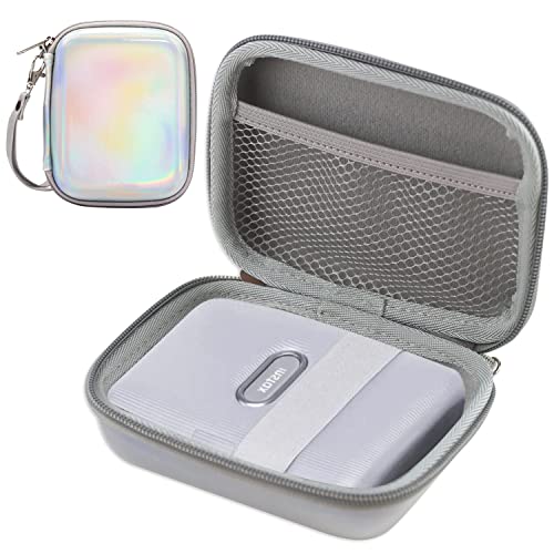 Yerdos Storage Carry Travel EVA Hard Case for Instax Mini Link Smartphone Printer with Elastic Strap(Laser Silver) - Silver