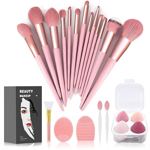 Koccido Makeup Brushes 22 Pcs Makeup Kit,Foundation Brush Eyeshadow Brush Make up Brushes Set (Pink, 22 Piece Set) - 22 Piece Set - Pink