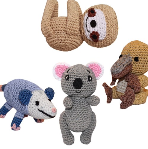 Knit Knacks Organic Cotton Pet & Dog Toys, "Aussie Friends Group" (Choose from 4 different options!) - Fraggles the Sloth