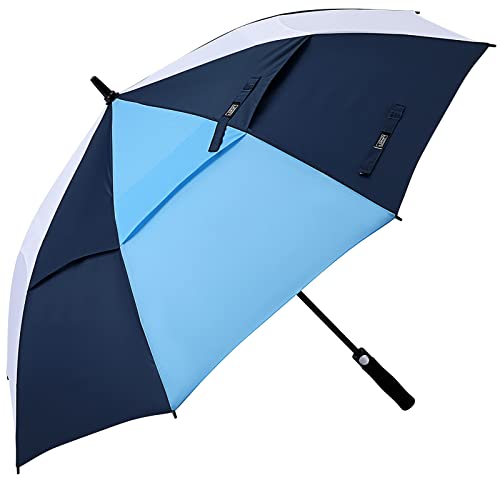 G4Free 54/62/68 Inch Automatic Open Golf Umbrella Extra Large Oversize Double Canopy Vented Windproof Waterproof Stick Umbrellas - Black 54 inch