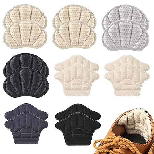 SKHAOVS 8 Paires Coussinets de Coussin de Talons,Éponge Auto-Adhésif Protege Talon Chaussure,Antidérapants Coussinet Chaussure Auto Adhésif Semelles de Chaussure,Ajustement et Confort (8 Paires) - 8 Paires.