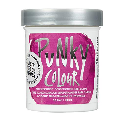 Punky Flamingo Pink Semi Permanent Conditioning Hair Color, Non-Damaging Hair Dye, Vegan, PPD and Paraben Free, Transforms to Vibrant Hair Color, lasts up to 40 washes, 3.5oz - Flamingo Pink - 3.5 Ounce (Pack of 1)